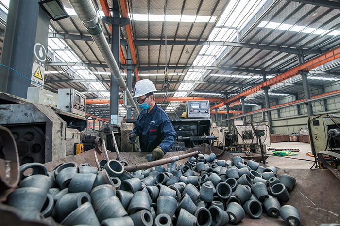 龙口网架配件-锥头加工车间